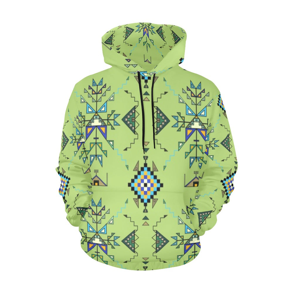 Bear Shield Green Hoodie for Men