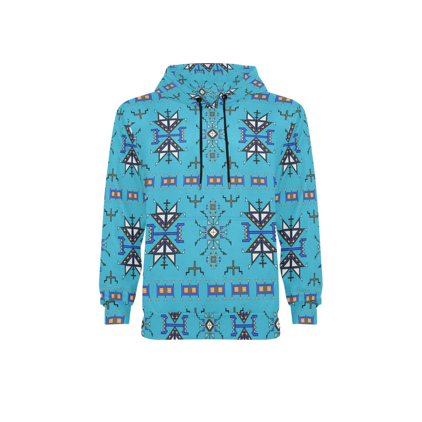 Eagle Strike Blue Men's Long Sleeve Fleece Hoodie