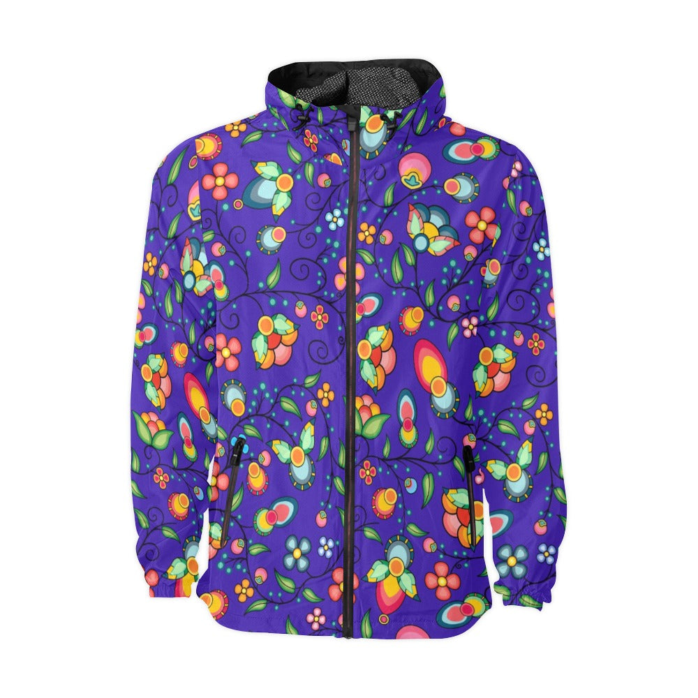 Floral Bounty Blue Men's Windbreaker