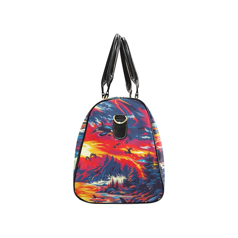 Killer Whales in the Bay Large Travel Bag