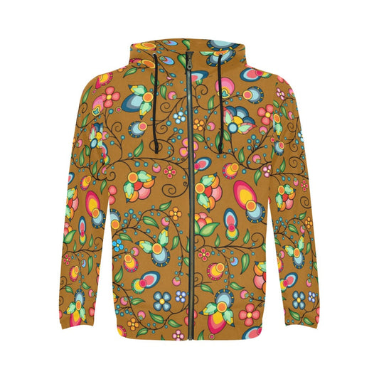 Floral Bounty Fall Leaves Zip Hoodie