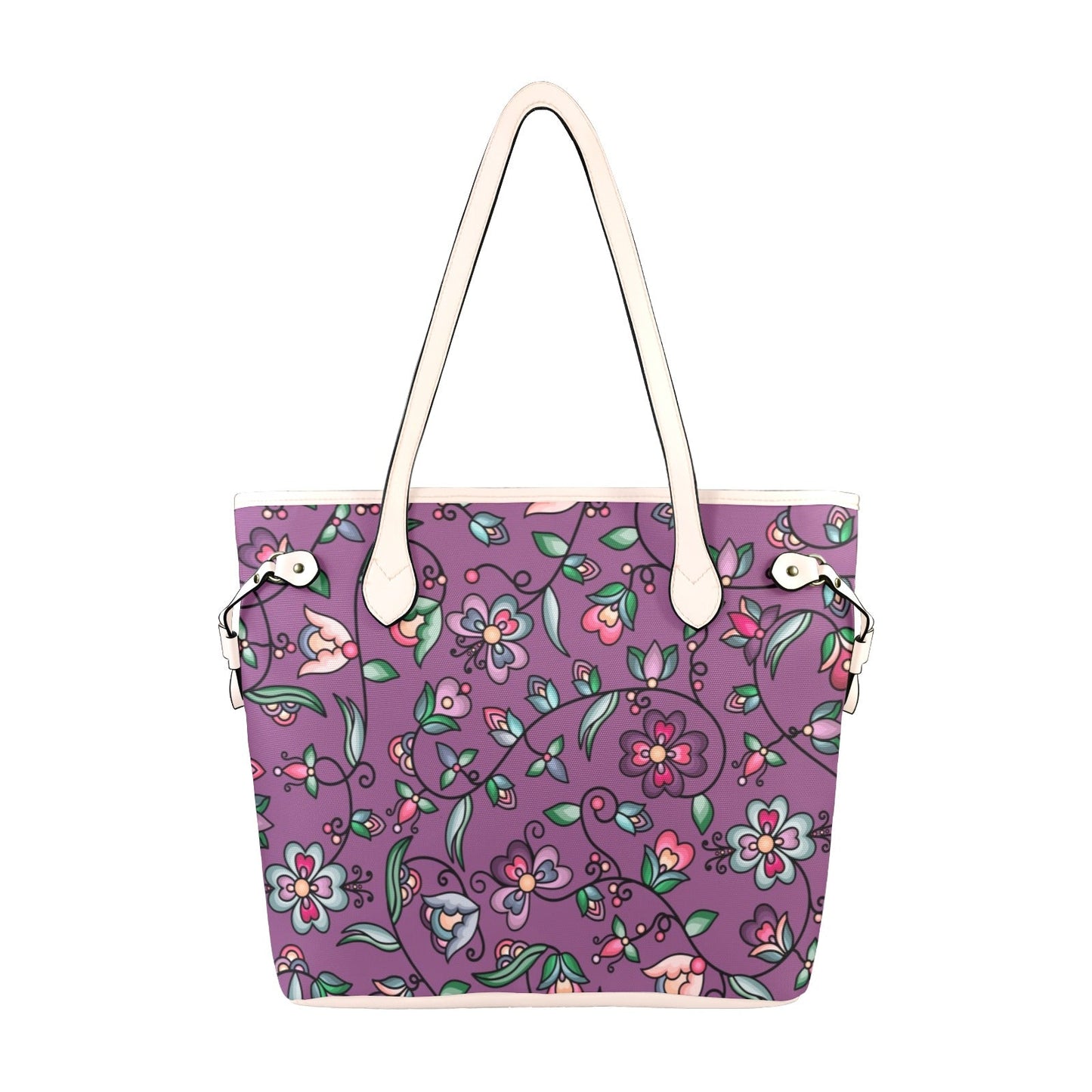 Amber Evening Garland Purple Clover Canvas Tote