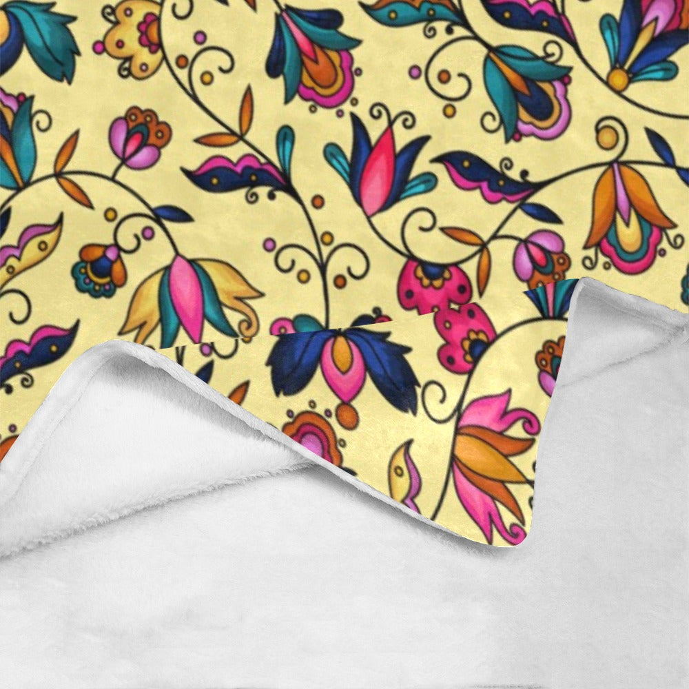 Copper Prairie Petals Yellow Ultra-Soft Micro Fleece Blanket 40"x50"