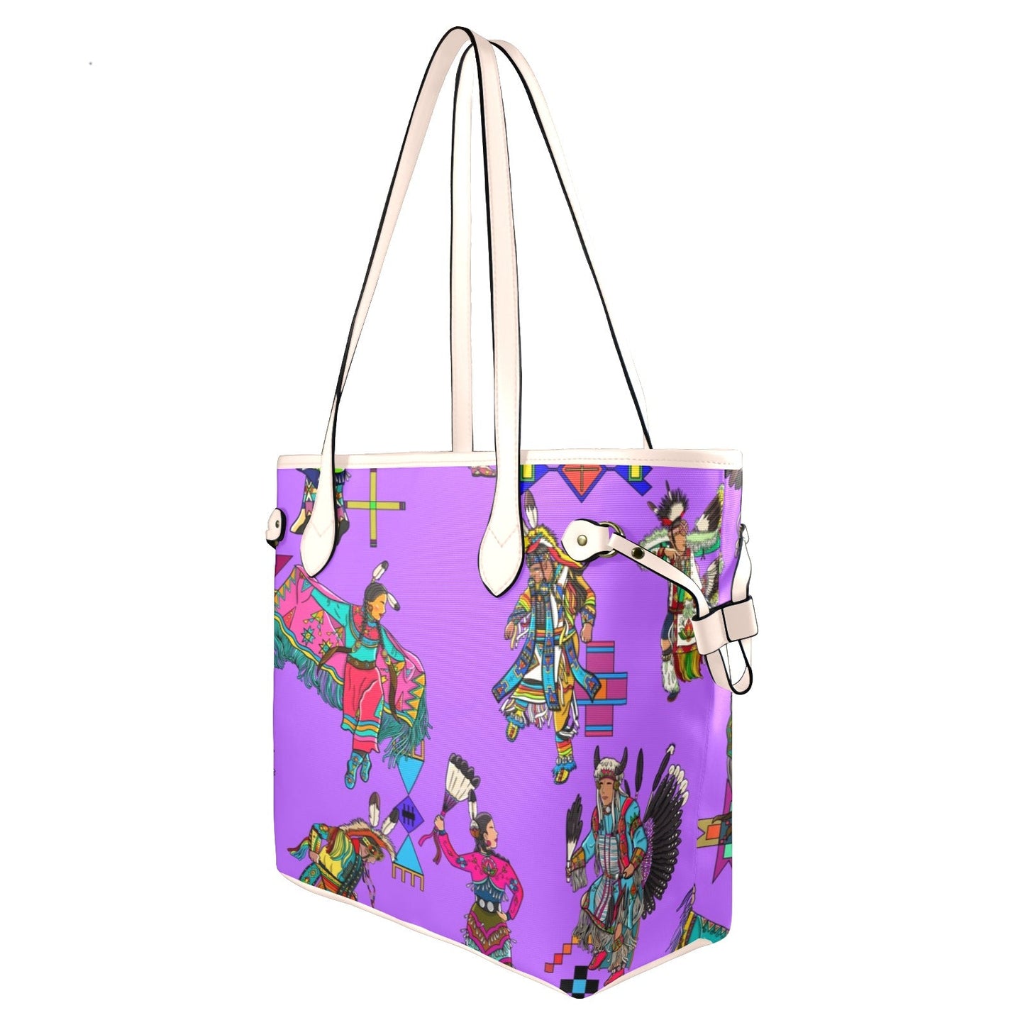 Grand Entry Dancers Purple Clover Canvas Tote Bag