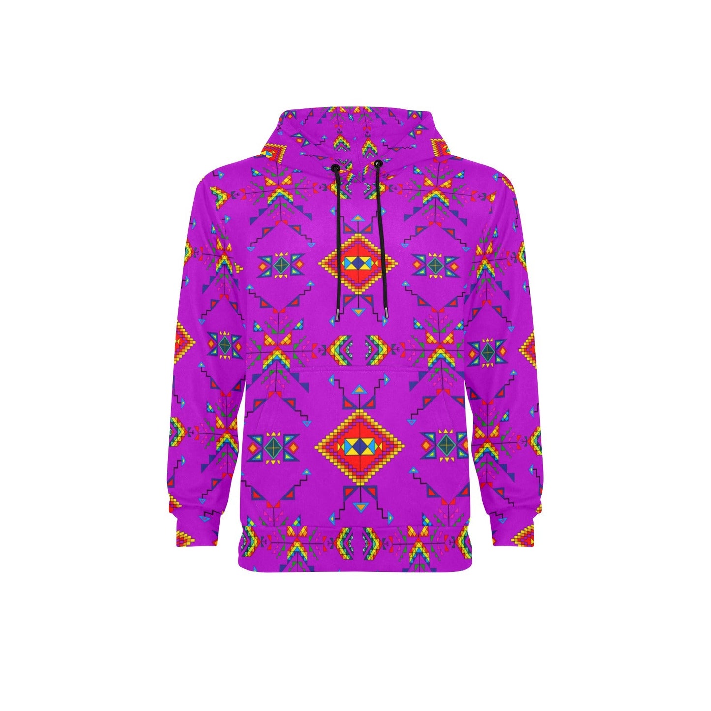 Buffalo Jump Purple Men's Long Sleeve Fleece Hoodie