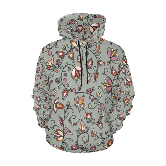Burnt Sky Petals Green Hoodie for Women