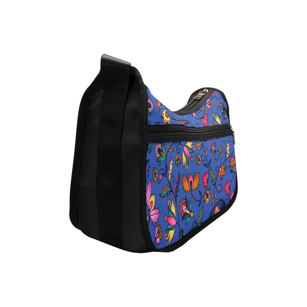 Copper Prairie Petals Blue Crossbody Bag