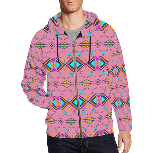 Rite of Passage Pink Men's Zipper Hoodie
