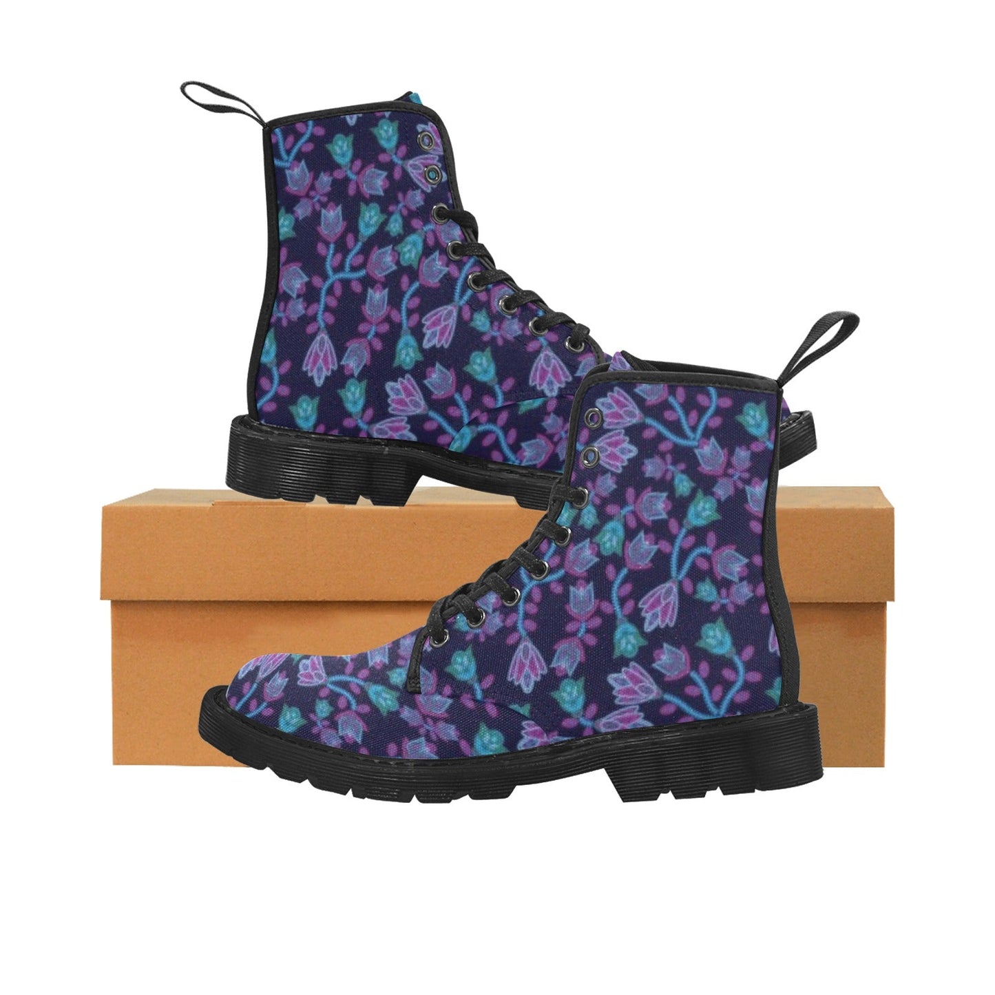 Beaded Blue Nouveau Boots for Men