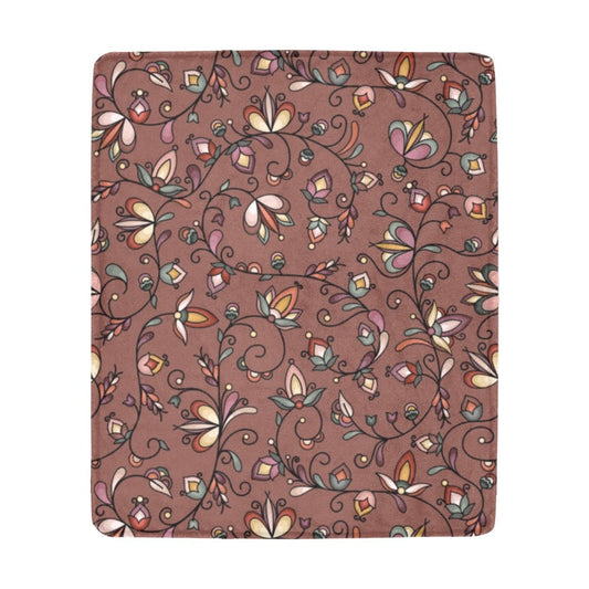 Burnt Sky Petals Brown Ultra-Soft Micro Fleece Blanket 50"x60"