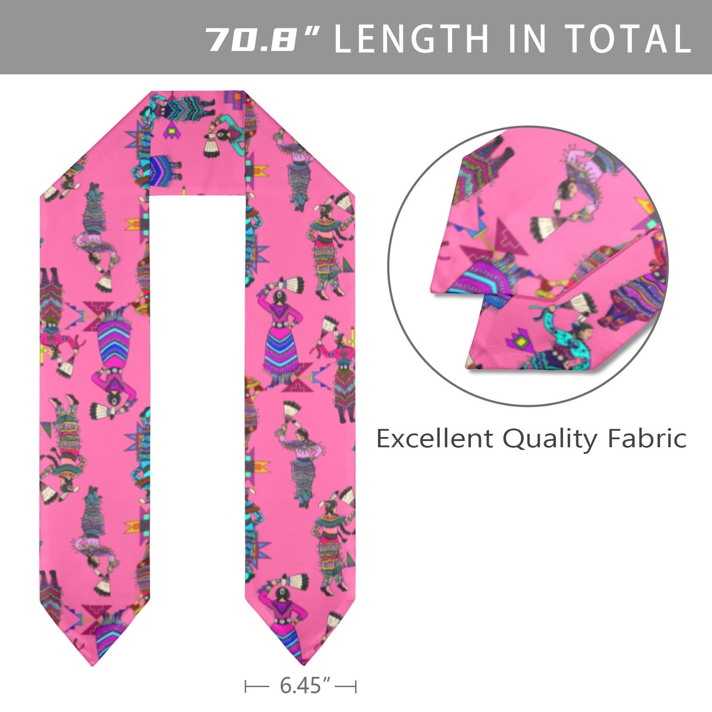 Women's Jingle Dancers Pink Graduation Stole