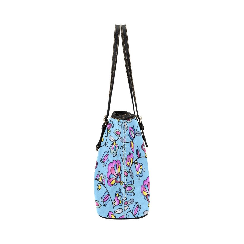 Autumn Bundle Blessing Blue Leather Tote
