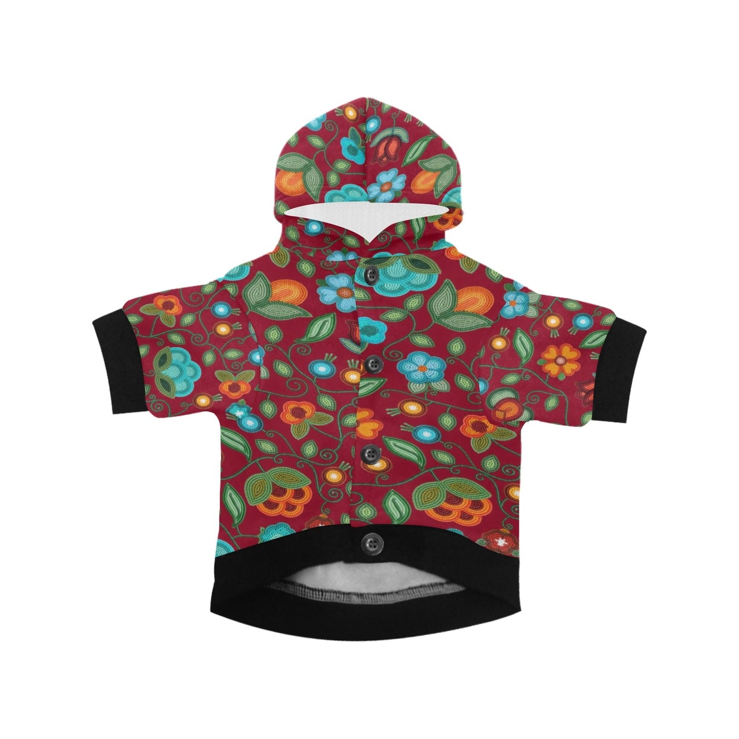 Prairie Fire Petals Red Pet Hoodie