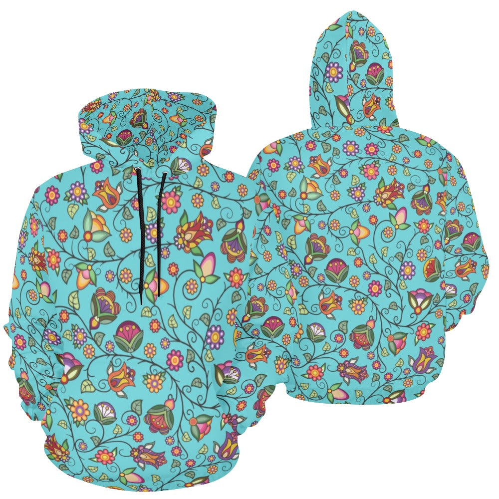 Heartbeat Petals Turquoise Hoodie for Men