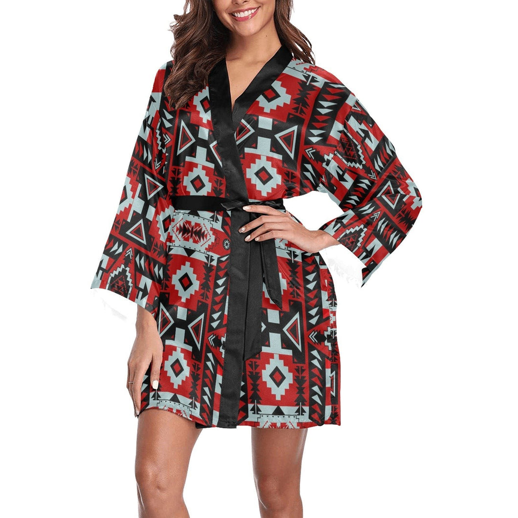 Chiefs Mountain Candy Sierra Dark Long Sleeve Kimono Robe Long Sleeve Kimono Robe e-joyer 