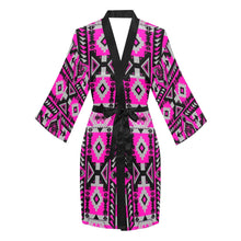 Load image into Gallery viewer, Chiefs Mountain Stunning Sunset Long Sleeve Kimono Robe Long Sleeve Kimono Robe e-joyer 
