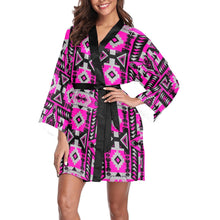 Load image into Gallery viewer, Chiefs Mountain Stunning Sunset Long Sleeve Kimono Robe Long Sleeve Kimono Robe e-joyer 
