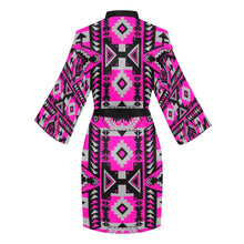 Load image into Gallery viewer, Chiefs Mountain Stunning Sunset Long Sleeve Kimono Robe Long Sleeve Kimono Robe e-joyer 
