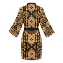 Load image into Gallery viewer, Chiefs Mountain Tan Long Sleeve Kimono Robe Long Sleeve Kimono Robe e-joyer 
