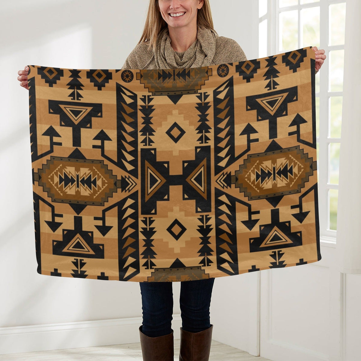 Chiefs Mountain Tan Small Baby Blanket by 49 Dzine