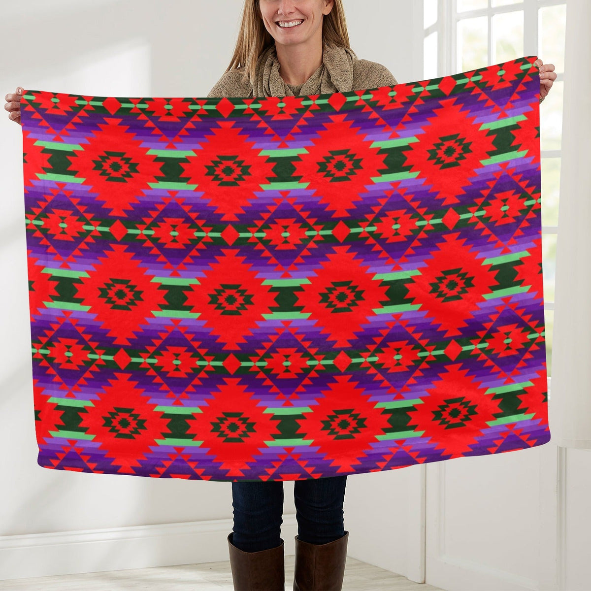 Cree Confederacy Chicken Dance Large Baby Blanket by 49 Dzine