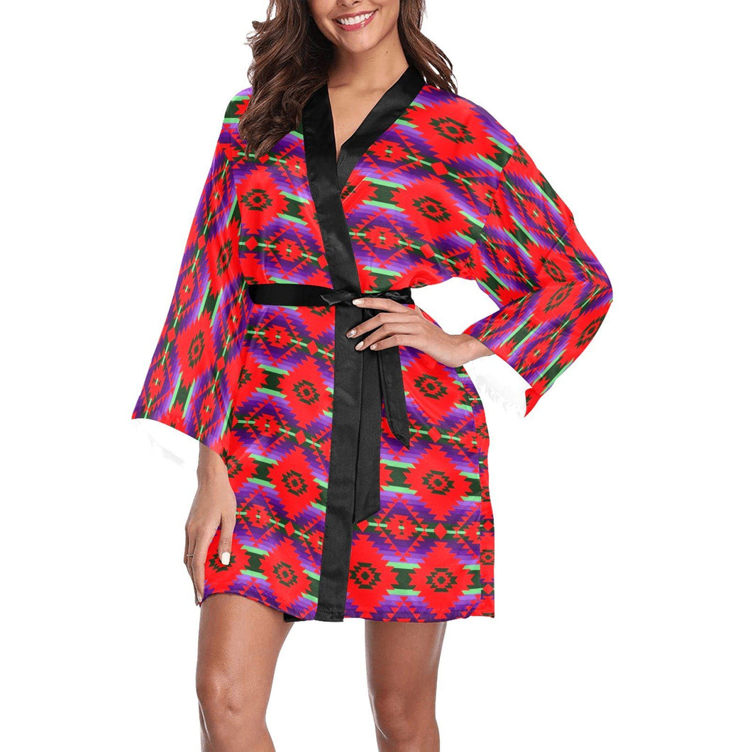 Cree Confederacy Chicken Dance Long Sleeve Kimono Robe Long Sleeve Kimono Robe e-joyer 