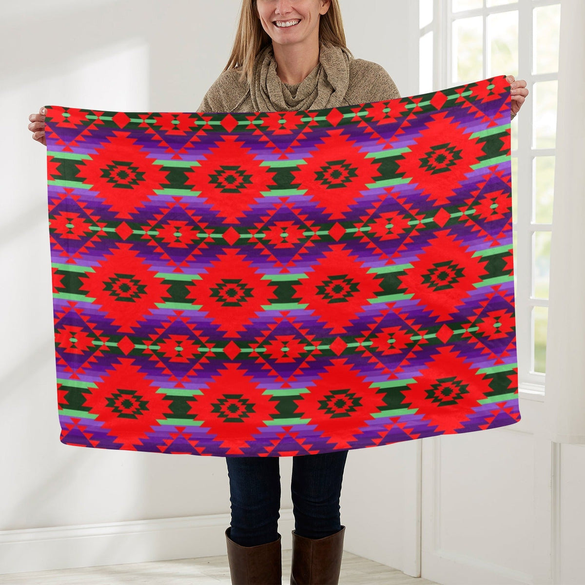 Cree Confederacy Chicken Dance Small Baby Blanket by 49 Dzine