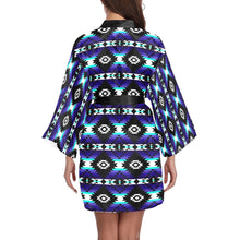 Load image into Gallery viewer, Cree Confederacy Midnight Long Sleeve Kimono Robe Long Sleeve Kimono Robe e-joyer 
