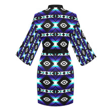 Load image into Gallery viewer, Cree Confederacy Midnight Long Sleeve Kimono Robe Long Sleeve Kimono Robe e-joyer 
