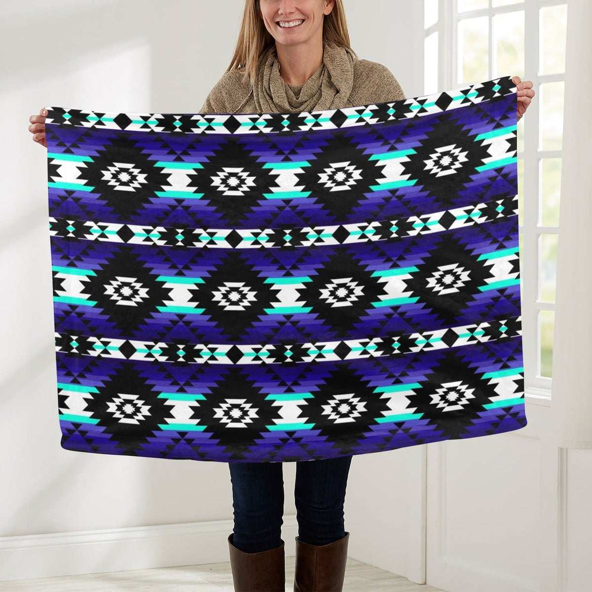 Cree Confederacy Midnight Small Baby Blanket by 49 Dzine