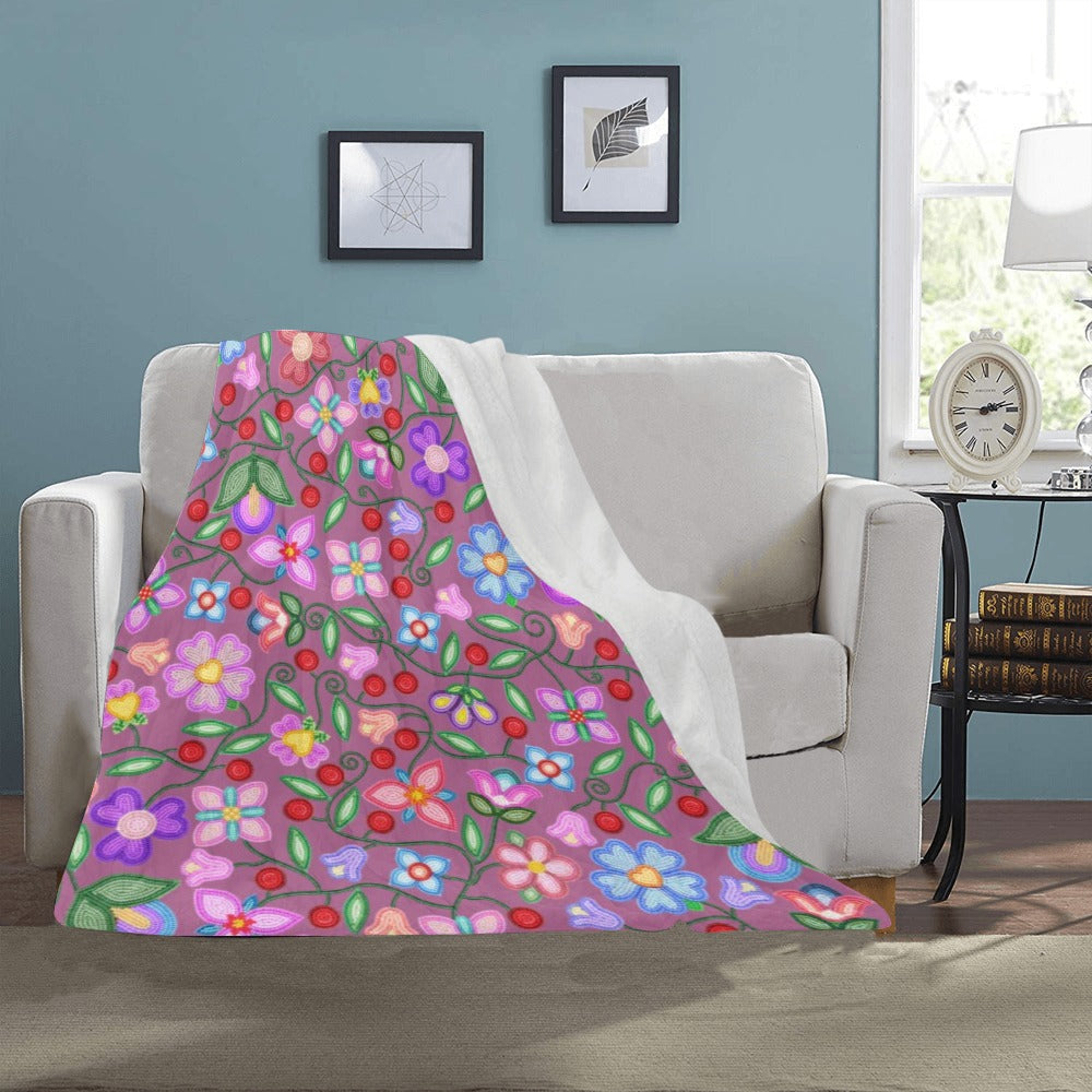Petal Harmony Dusty Rose Small Micro Fleece Blanket