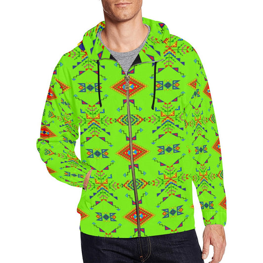Buffalo Jump Neon Green Men's Zipper Hoodie