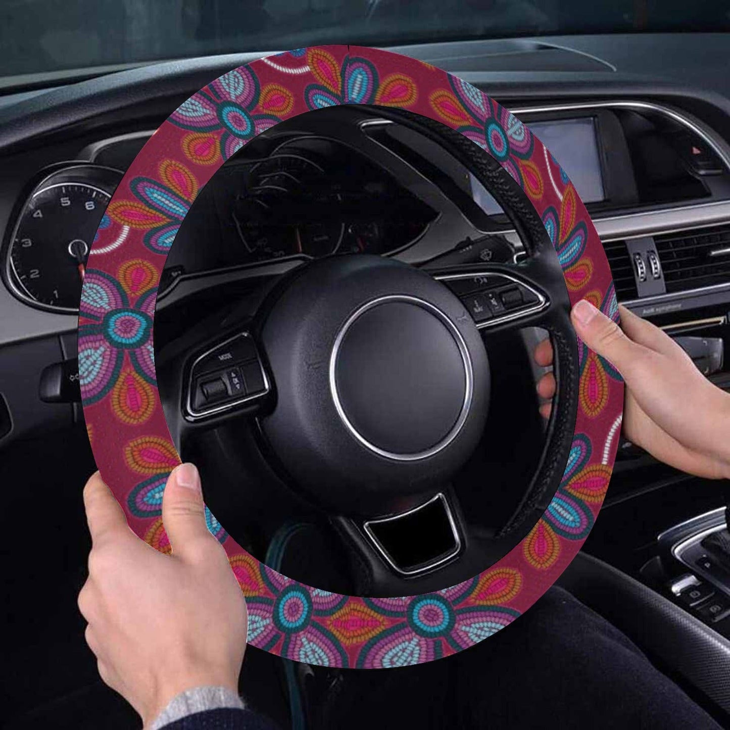 Cardinal Garden Steering Wheel Cover with Elastic Edge
