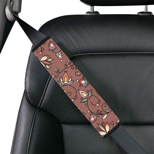 Burnt Sky Petals Brown Seat Belt Cover