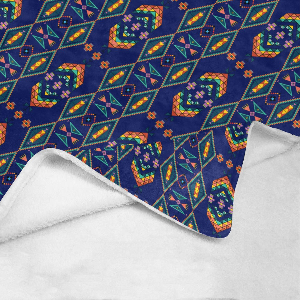 Travois Tipi Blue Ultra-Soft Micro Fleece Blanket 50"x60"
