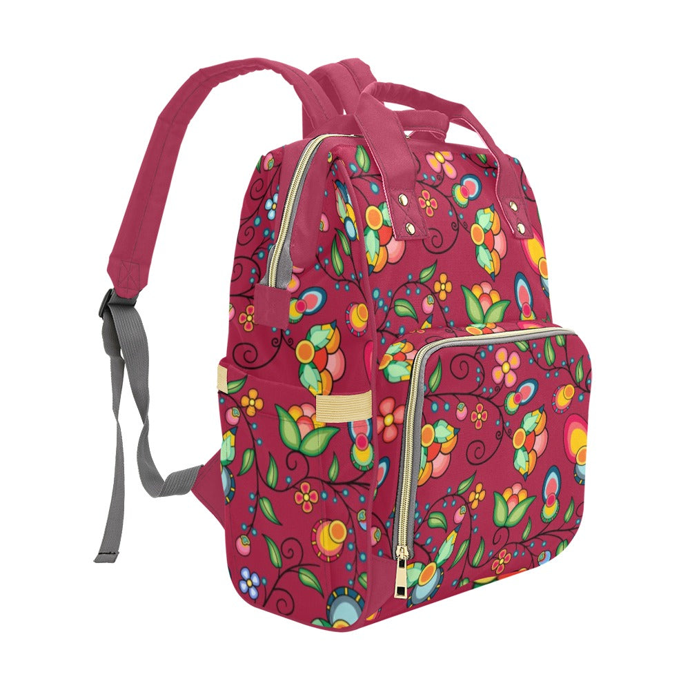 Floral Bounty Magenta Multi-Function Diaper Backpack