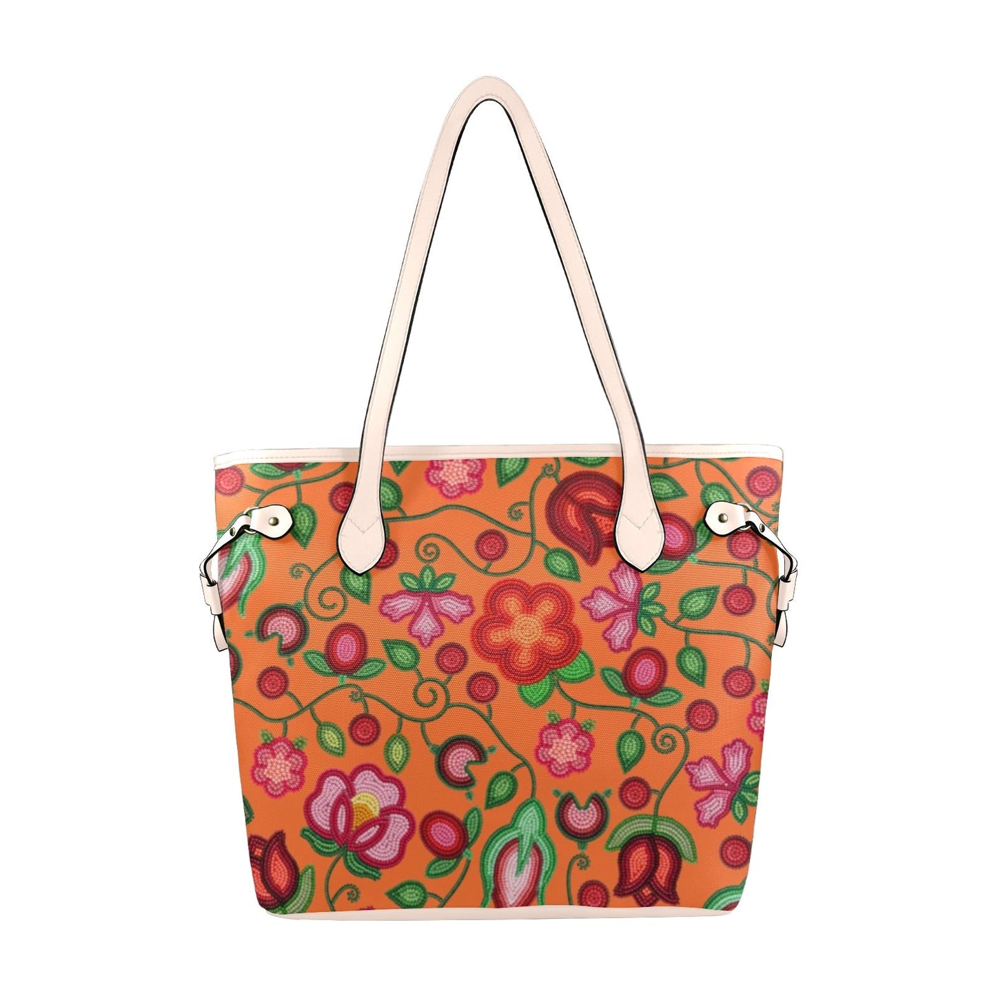 Rose Reverie Orange Clover Canvas Tote
