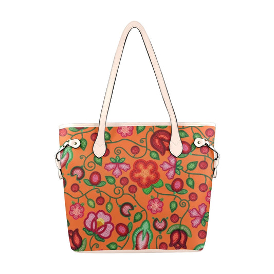 Rose Reverie Orange Clover Canvas Tote