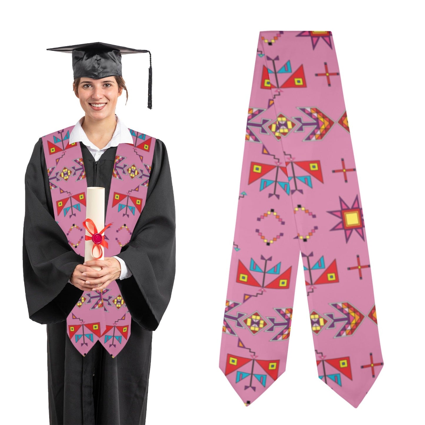 Scattered Generations Pink Graduation Stole