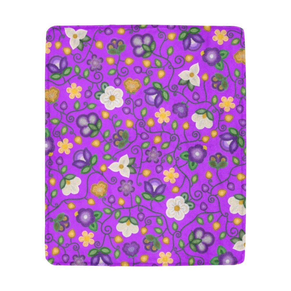 Midnight Moss Bloom Purple Large Micro Fleece Blanket