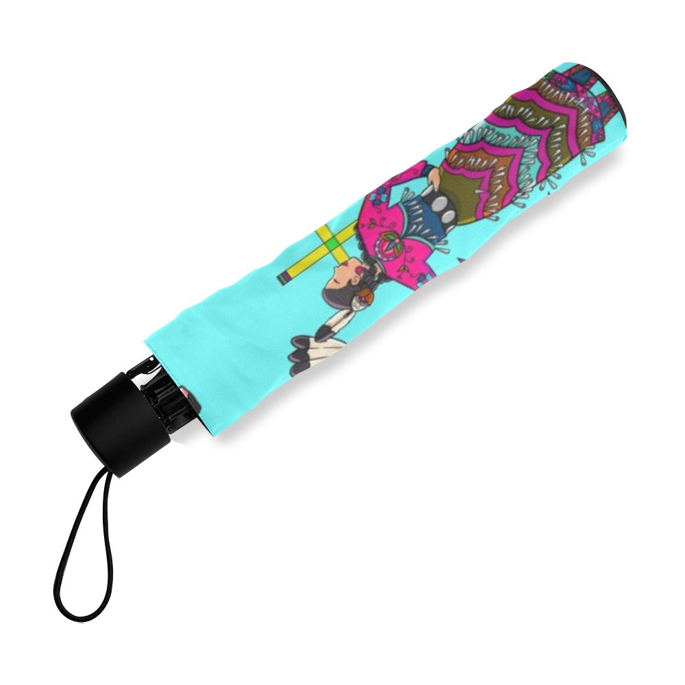 Women's Jingle Dancers Turquoise Foldable Umbrella