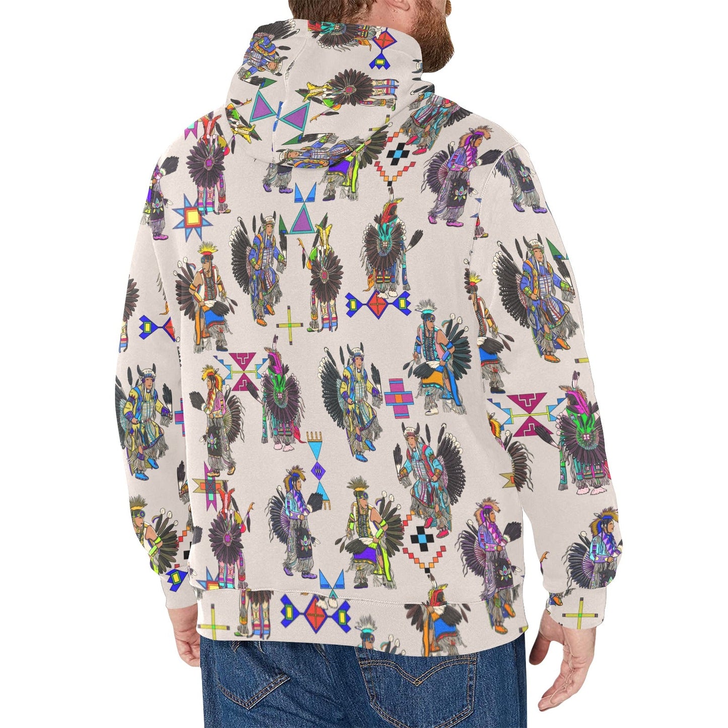 Men's Tradish Dancers Muslin White Men's Long Sleeve Fleece Hoodie