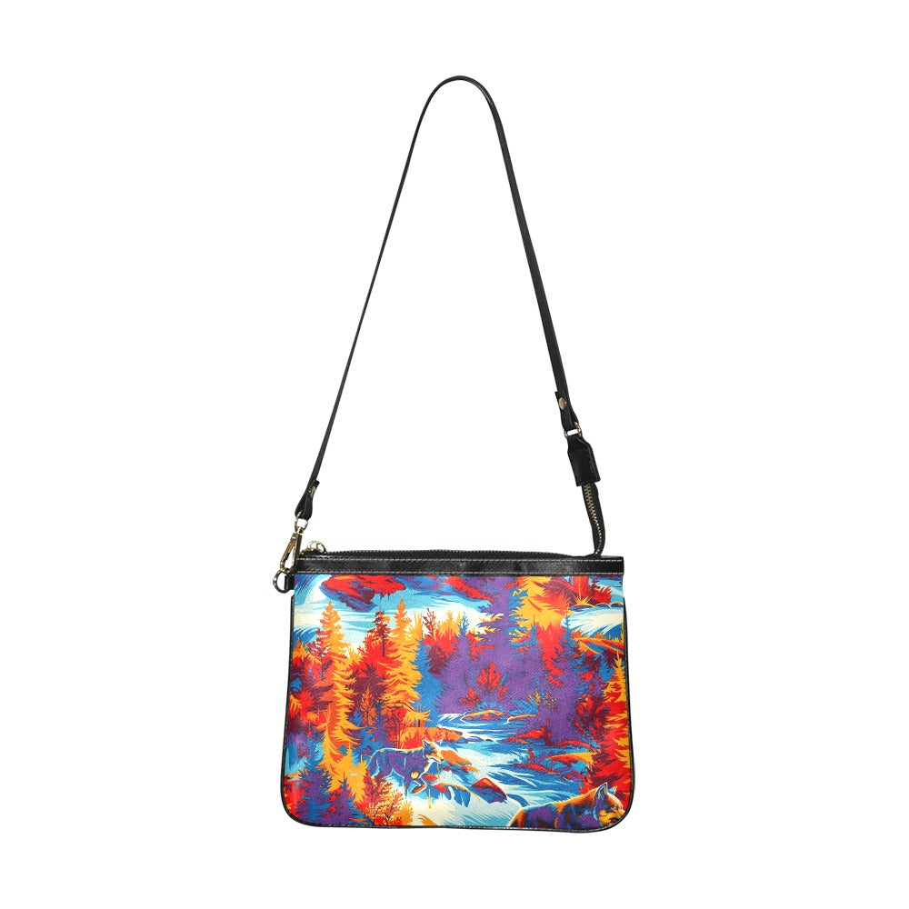 Hunting Wolves II Small Shoulder Bag