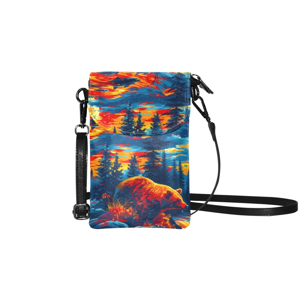 Fishing Bear Small Cell Phone Purse