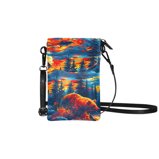 Fishing Bear Small Cell Phone Purse