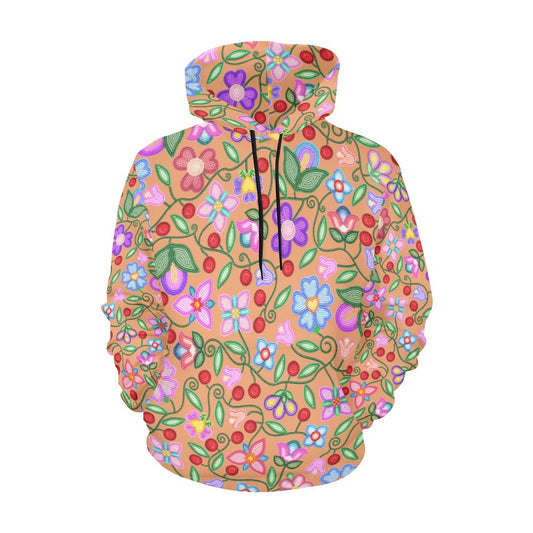 Petal Harmony Terracotta Hoodie for Women