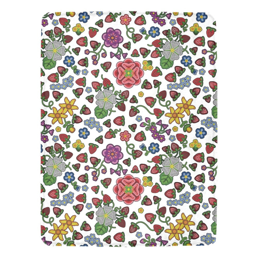 Berry Pop White X-Large Micro Fleece Blanket