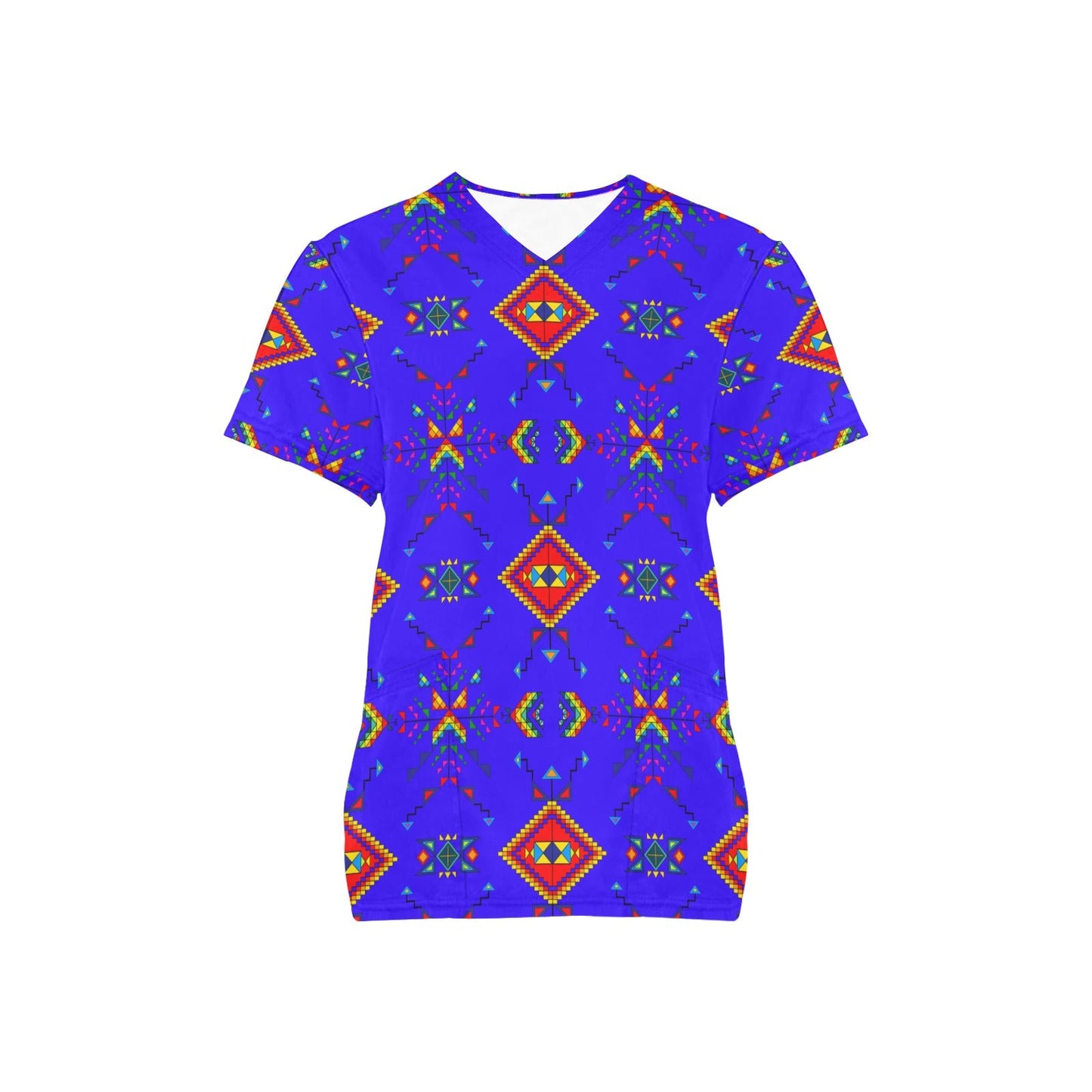 Buffalo Jump Blue Scrub Top