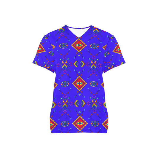 Buffalo Jump Blue Scrub Top