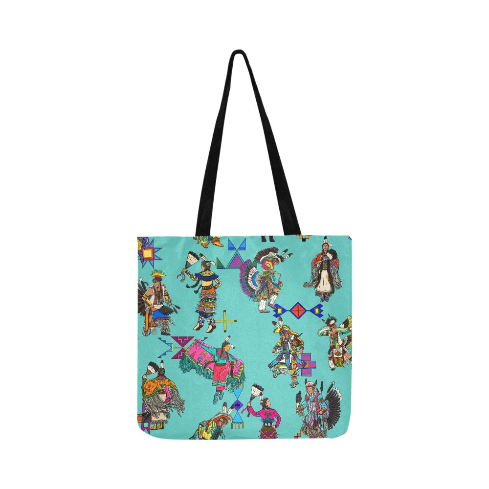 Grand Entry Dancers Eggshell Blue Reusable Shopping Bag